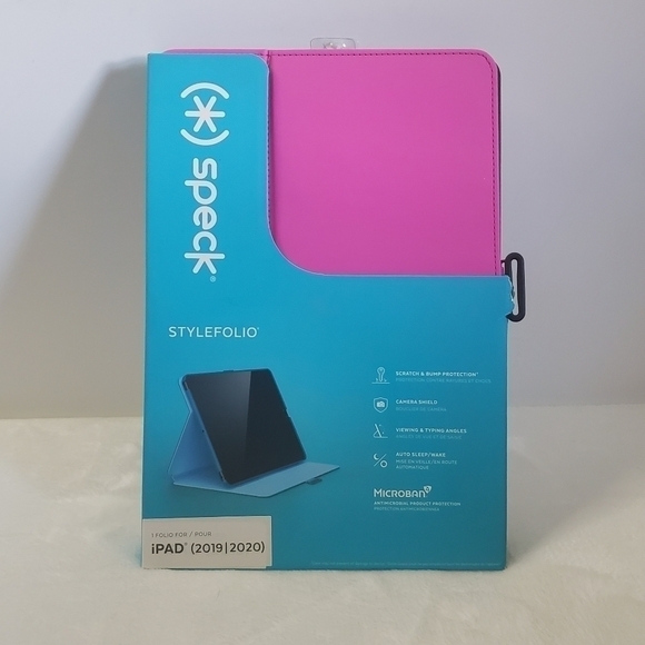 NWT Speck Stylefolio IPad 2019-2020 Fushia Pink Microban Case - Picture 1 of 16